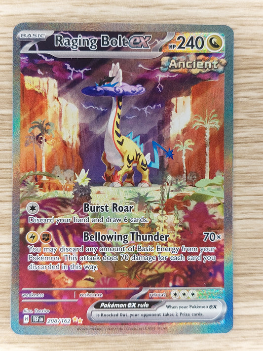Pokemon TCG - Raging Bolt EX - 208/162 - Special Illustration Rare - NM/M