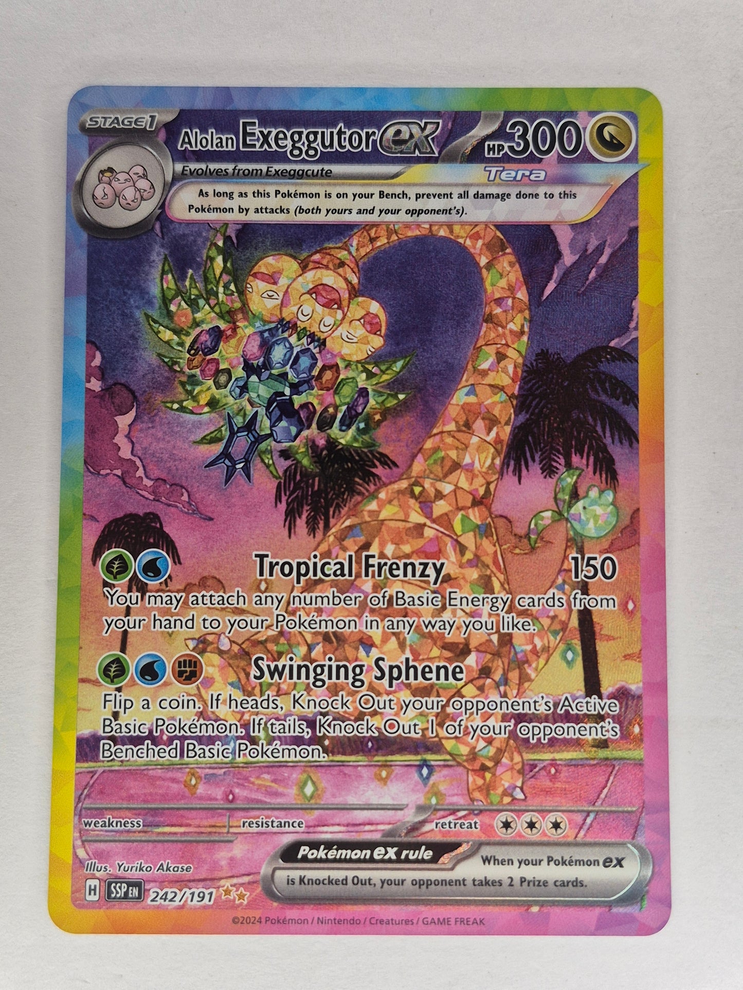 Alolan Exeggutor EX 242/191 Illustration Rare Surging Sparks Pokemon Card TCG