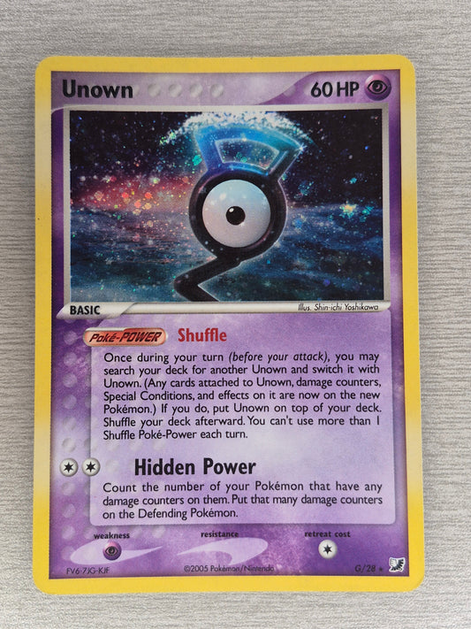 Pokemon Unown G/28 EX Unseen Forces 2005 Holo Rare Sub-Set LP