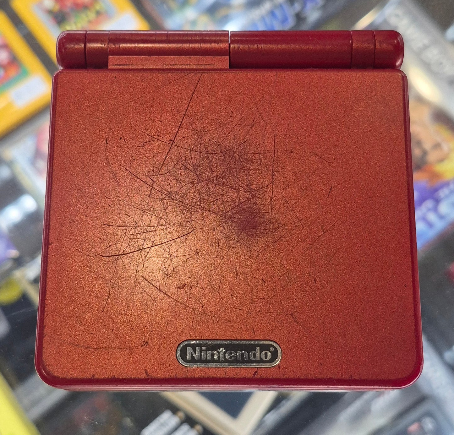 2002 Nintendo Gameboy Advance SP AGS-001 Red in Good Condition minor Screen issue