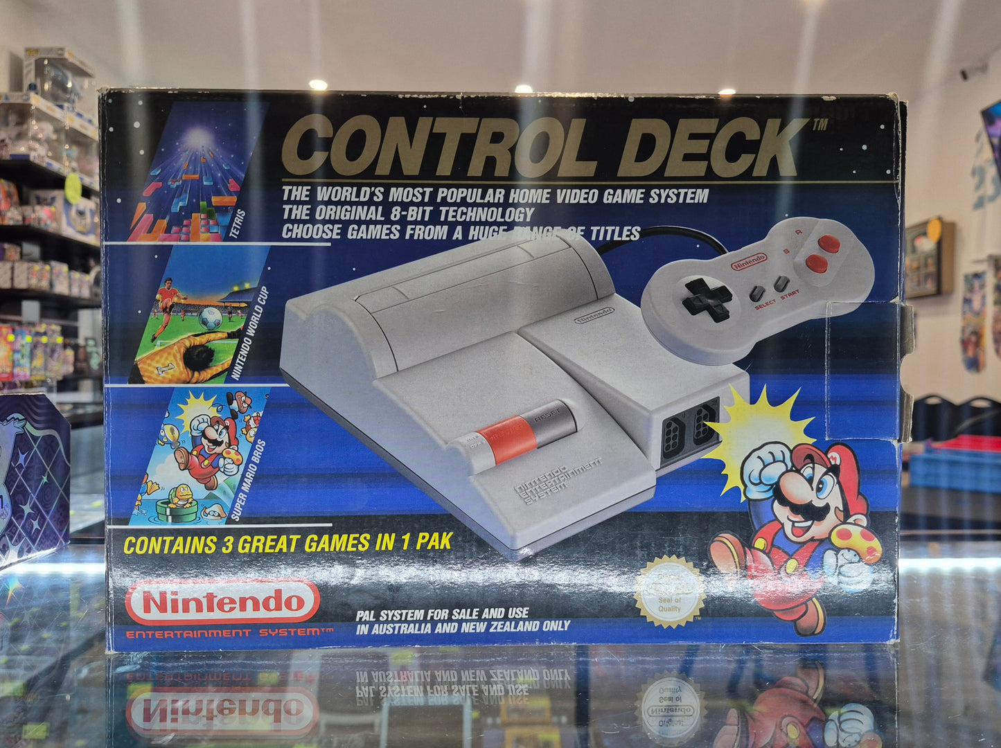 Nintendo NES Control Deck Top Loader PAL AUS Complete in Box with 2 controllers & game(no insert)