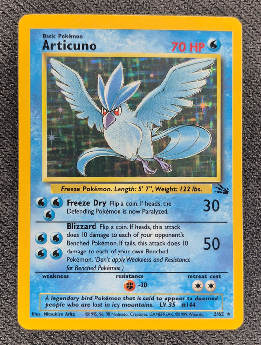 Pokemon 1999 Articuno Holo Rare Fossil 2/62 LP