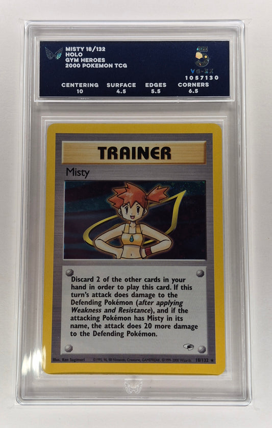 2000 Pokémon Gym Heroes 18/132 Misty Trainer Holo ARK 5 VG-EX PSA