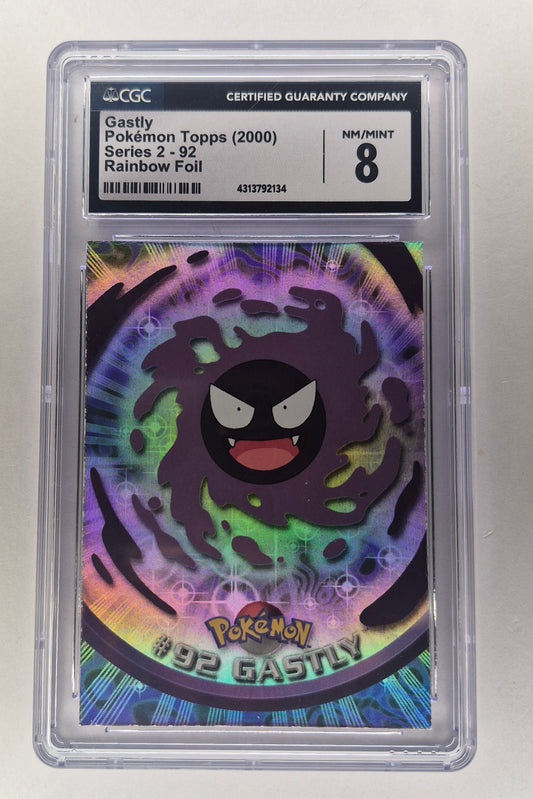 2000 Pokémon Topps Series 2 Gastly Rainbow Foil CGC 8 NM