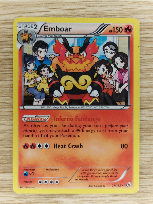 2013 Pokemon Emboar Holo Legendary Treasures 27/113 MP
