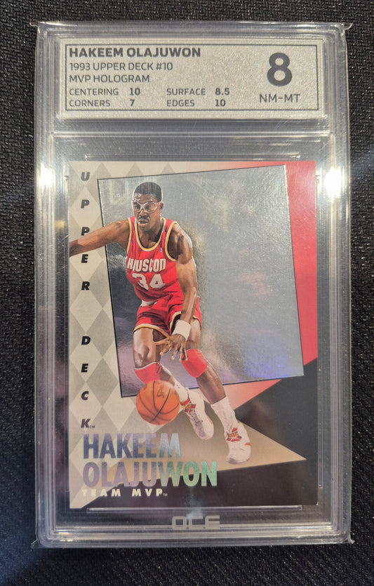1993 Upper Deck #10 Hakeem Olajuwon MVP Hologram OCE 8 NR MT