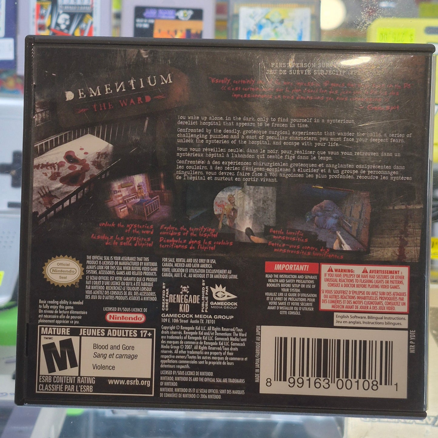 Dementium: The Ward (Nintendo DS, 2007) CIB, Tested, Authentic C.I.B Rare USA Version