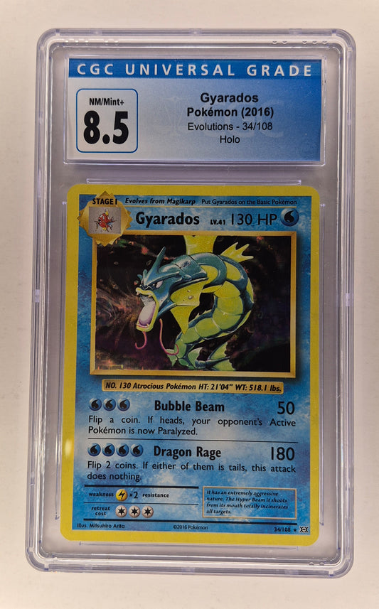 2016 Pokémon Evolutions 34/108 Gyarados Holo CGC 8.5 NM/Mint+