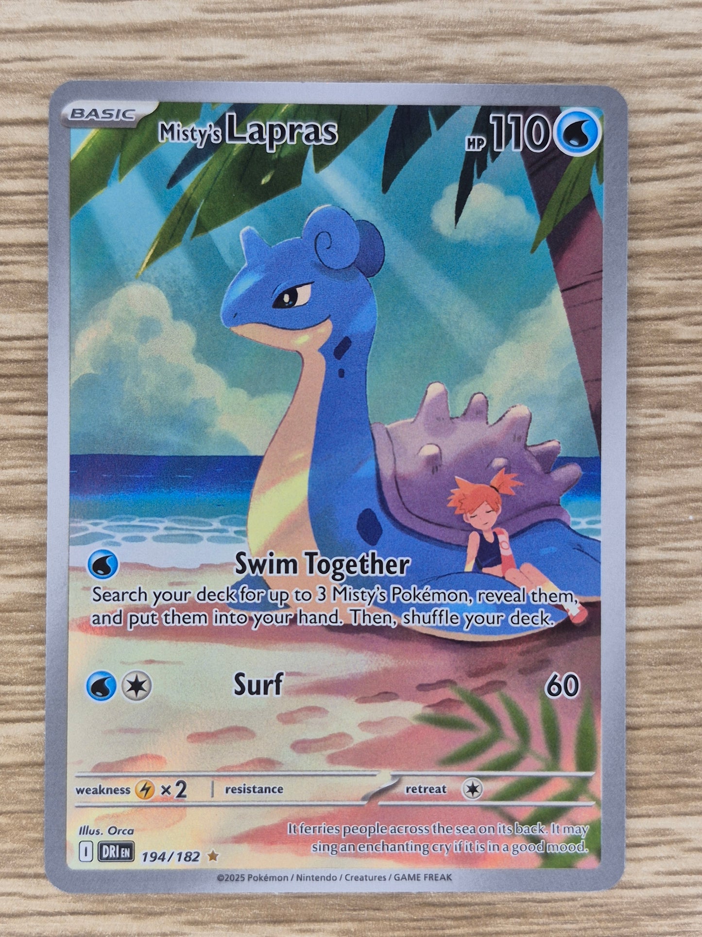 Misty's Lapras Pokemon • Illustration Rare • 194/182 Destined Rivals