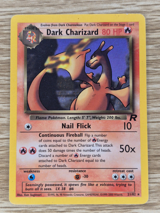 2000 Pokémon Team Rocket 21/82 Dark Charizard Non-Holo LP