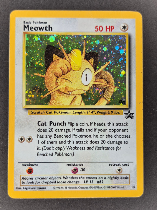 2000 Pokemon Gameboy Black Star Promo #10 Meowth LP