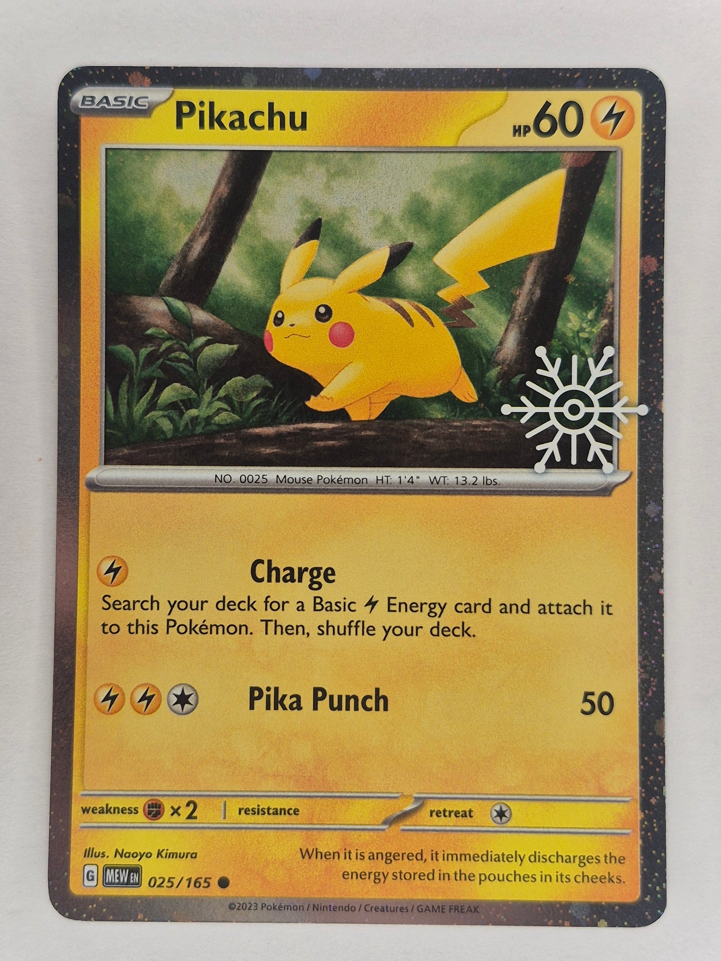 2025 Holiday Advent Calendar SEALED Pikachu 025/165 Festive STAMP NM
