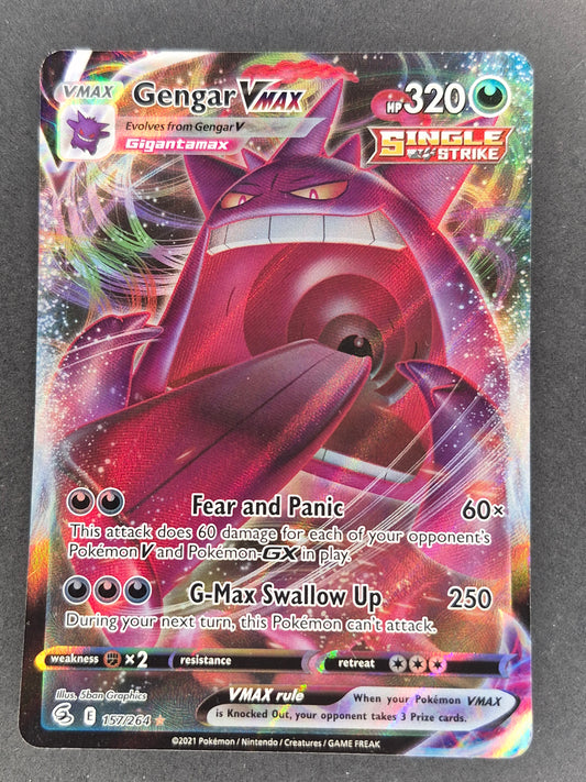 Pokémon TCG Gengar VMAX Fusion Strike Holo Ultra Rare 157/264 LP