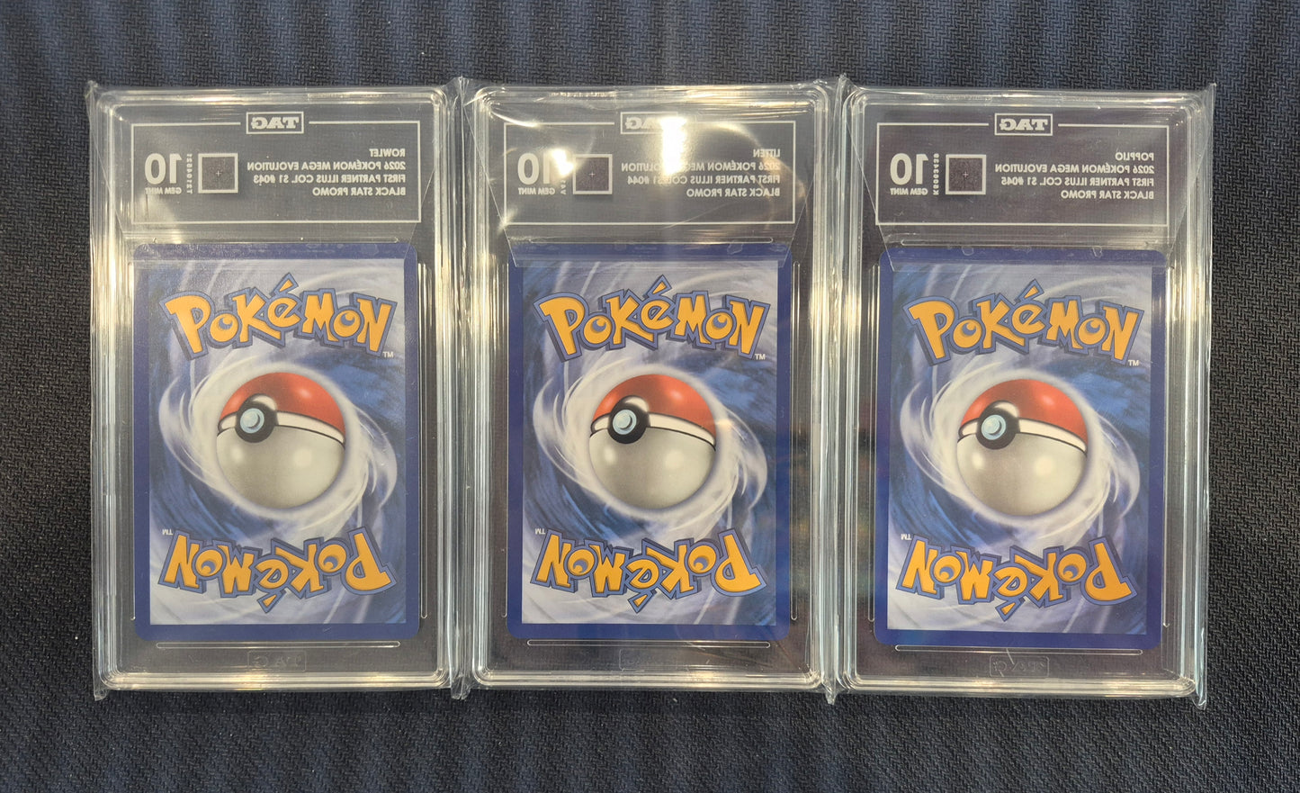 Pokemon 1st Partner Illustration Set TAG 10's Rowlet,Litten,Popplio 043,044,045 Gem Mint