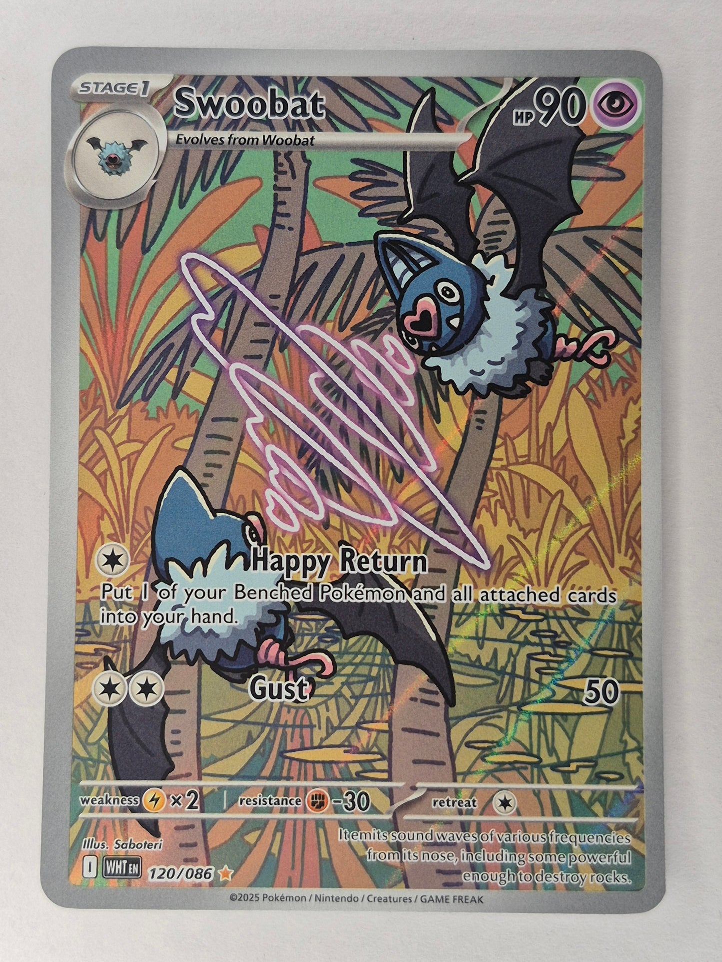 Pokemon Swoobat 120/086 Sv: White Flare Holo NM