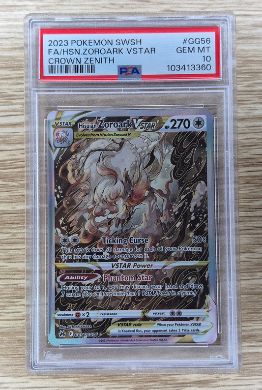 PSA 10 - Pokemon TCG Crown Zenith - Hisuian Zoroark V Star - GG56/GG70 Full Art