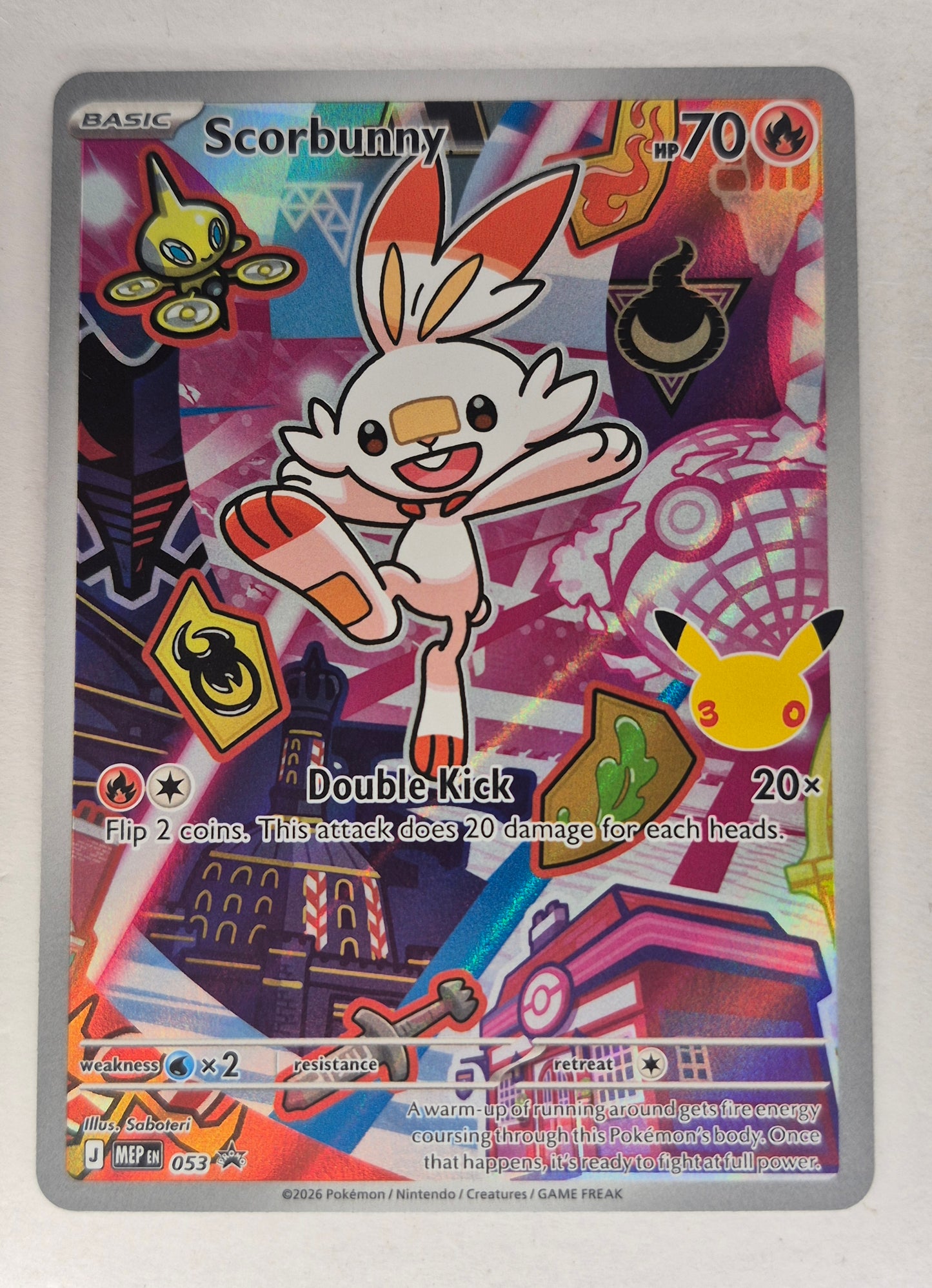 Scorbunny MEP 053 Promo Holo Pokemon Card NM