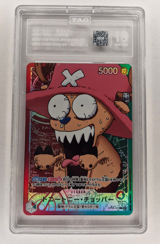 One-Piece Tony Tony Chopper OP08-001 JPN Vol.1 Base Shop Alt Art TAG 10