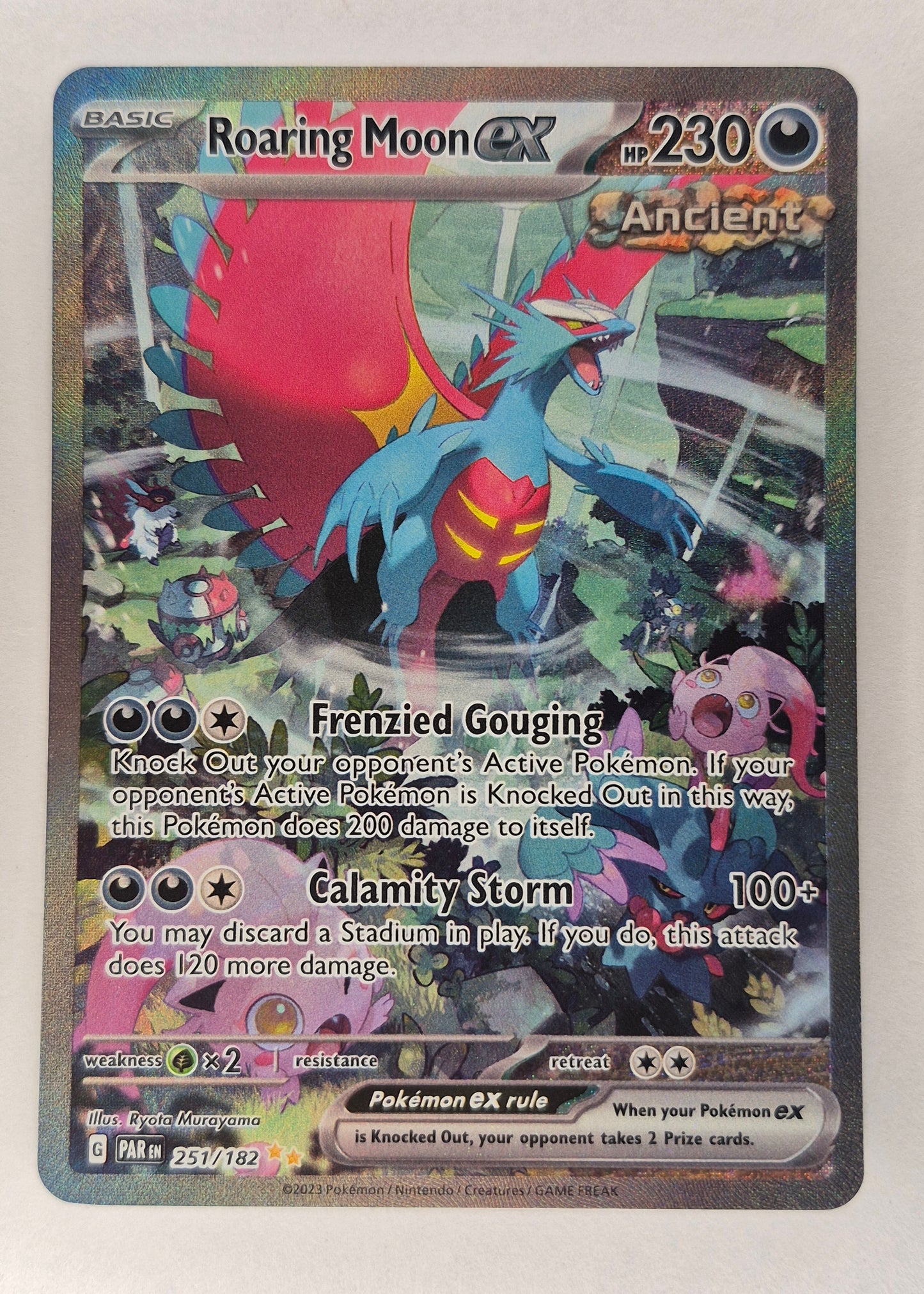 Pokemon TCG Roaring Moon EX 251/182 SAR Paradox Rift 2023 NM