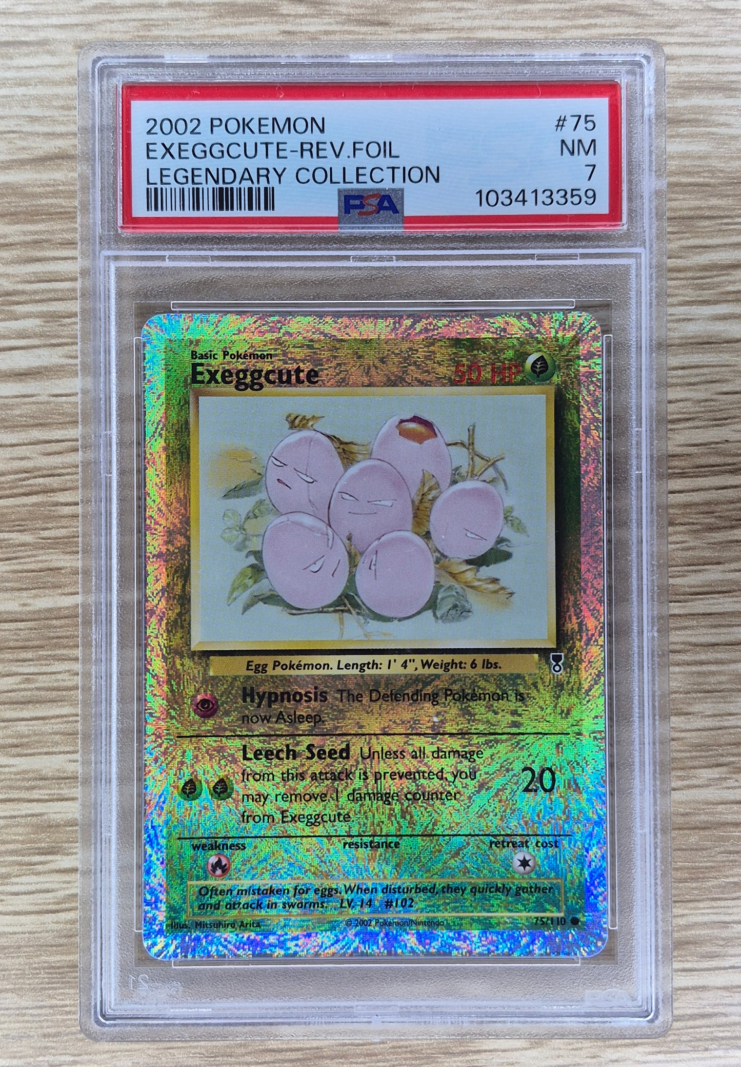 Pokemon Legendary Collection Exeggcute Reverse Foil 75/110 PSA 7 NM!