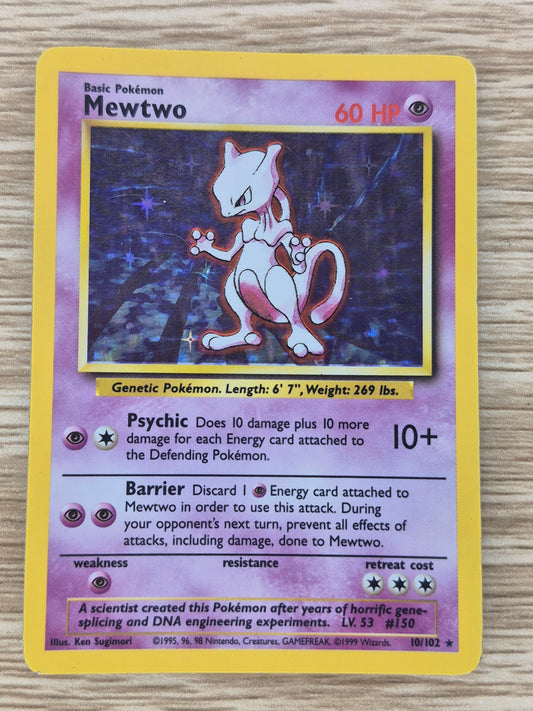 Pokemon 1999 Mewtwo Base Set Holo Rare 10/102 HP