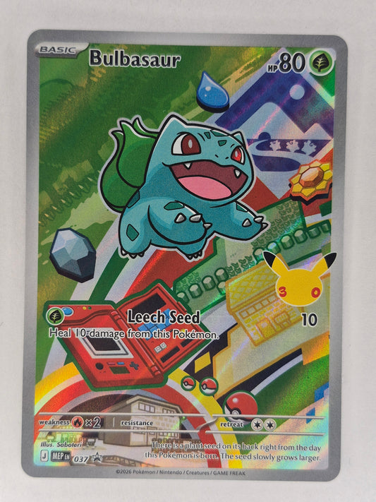 2026 First Partner Illustration Bulbasaur Promo Full Art Holo 037  Pokémon TCG NM