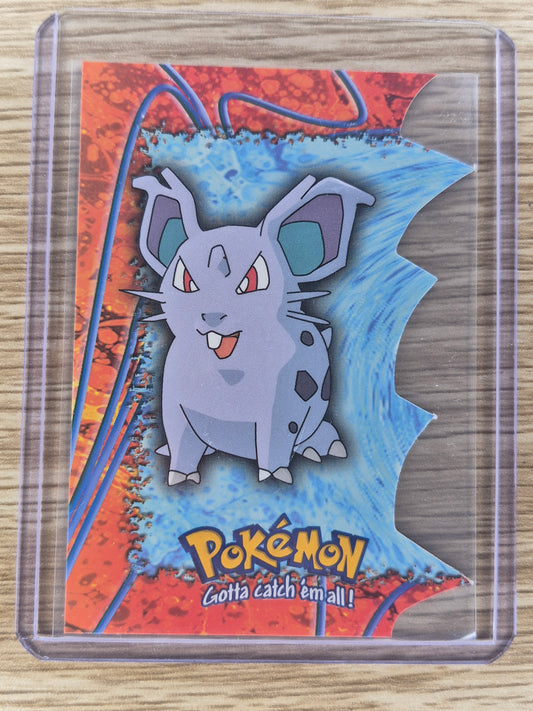 1998 topps pokemon EV07 of 12 #29 Nidoran Die-cut Card Excellent Condition