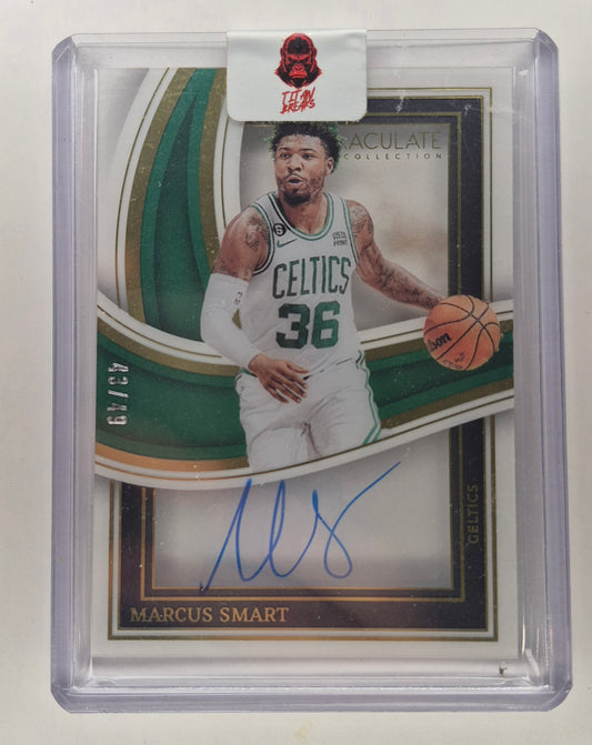 2022-23 Immaculate Collection Shadowbox Signatures #SBS-MSA Marcus Smart Auto 43/49