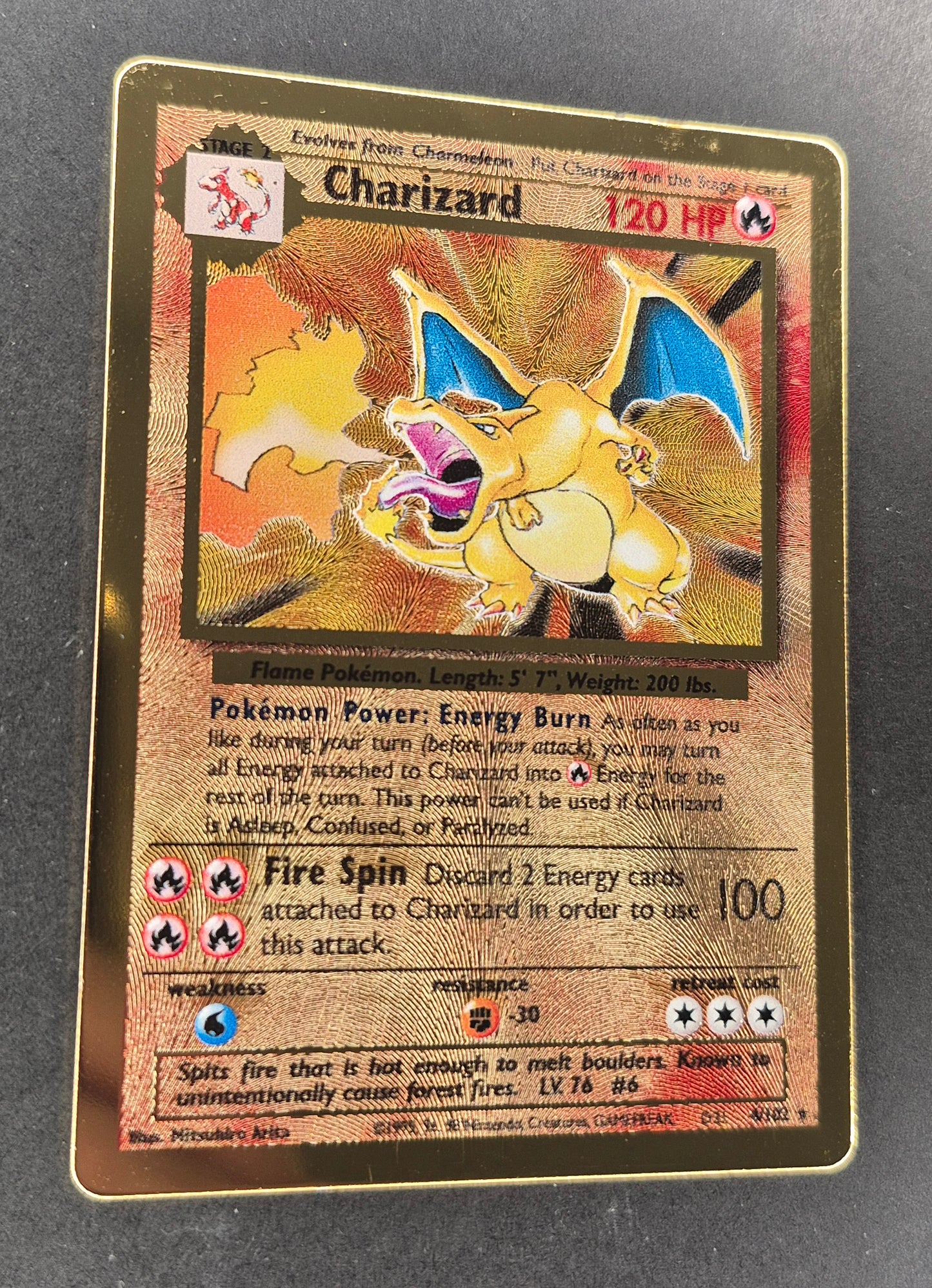 2021 Pokemon Celebrations 4/102 Gold Charizard Metal Card