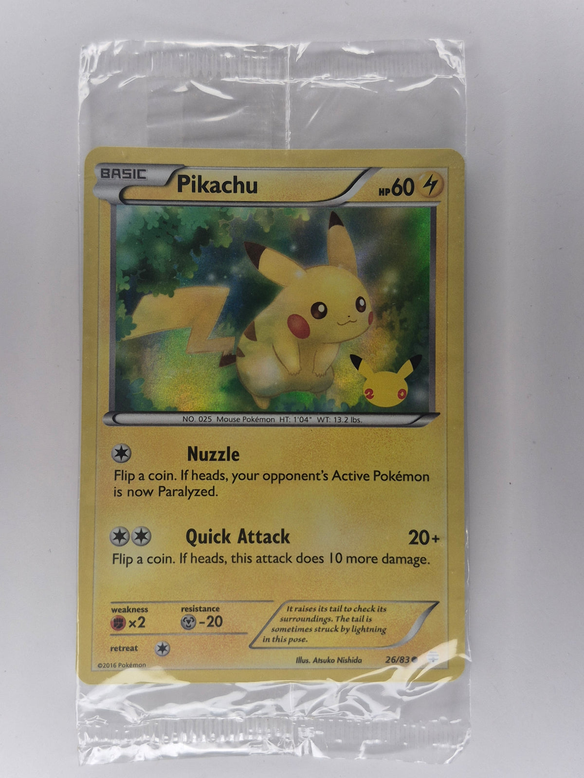 Pokemon Pikachu 26/83 - Excellent - Generations - 20th Anniversary - Stamped SEALED