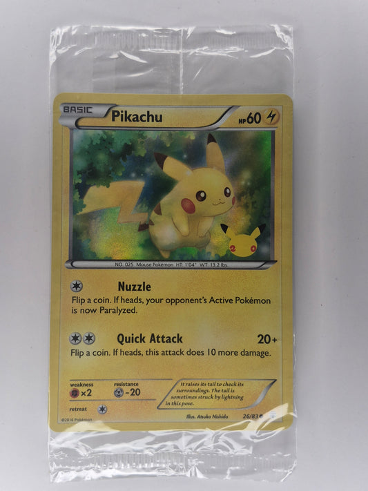 Pokemon Pikachu 26/83 - Excellent - Generations - 20th Anniversary - Stamped SEALED