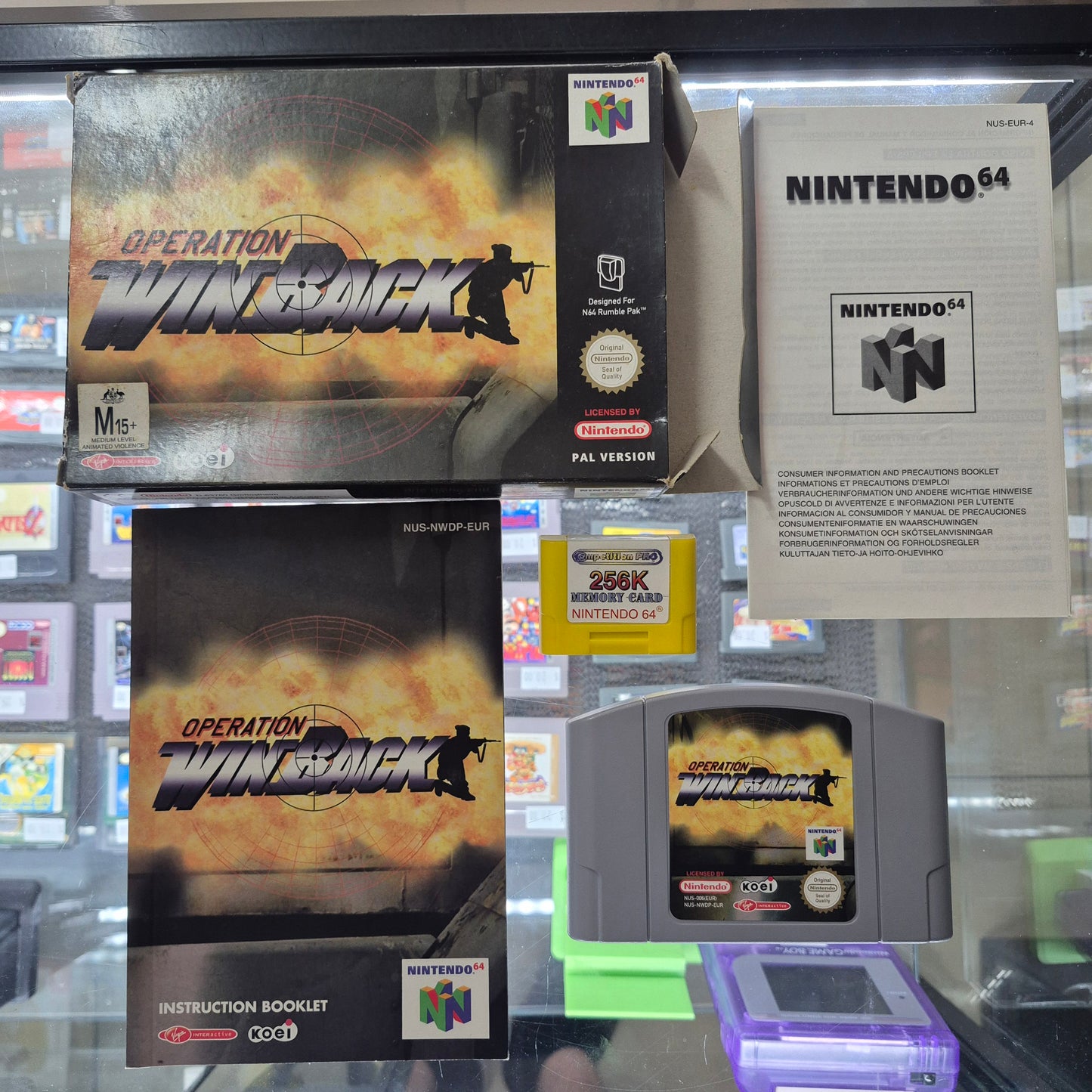 2000 Nintendo N64(EUR PAL) Operation Wingback Complete in Box. Cart like New + Memory Card