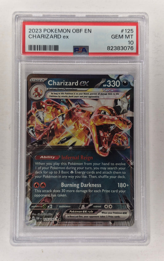 2023 Pokémon Obsidian Flames 125/197 Charizard EX PSA 10