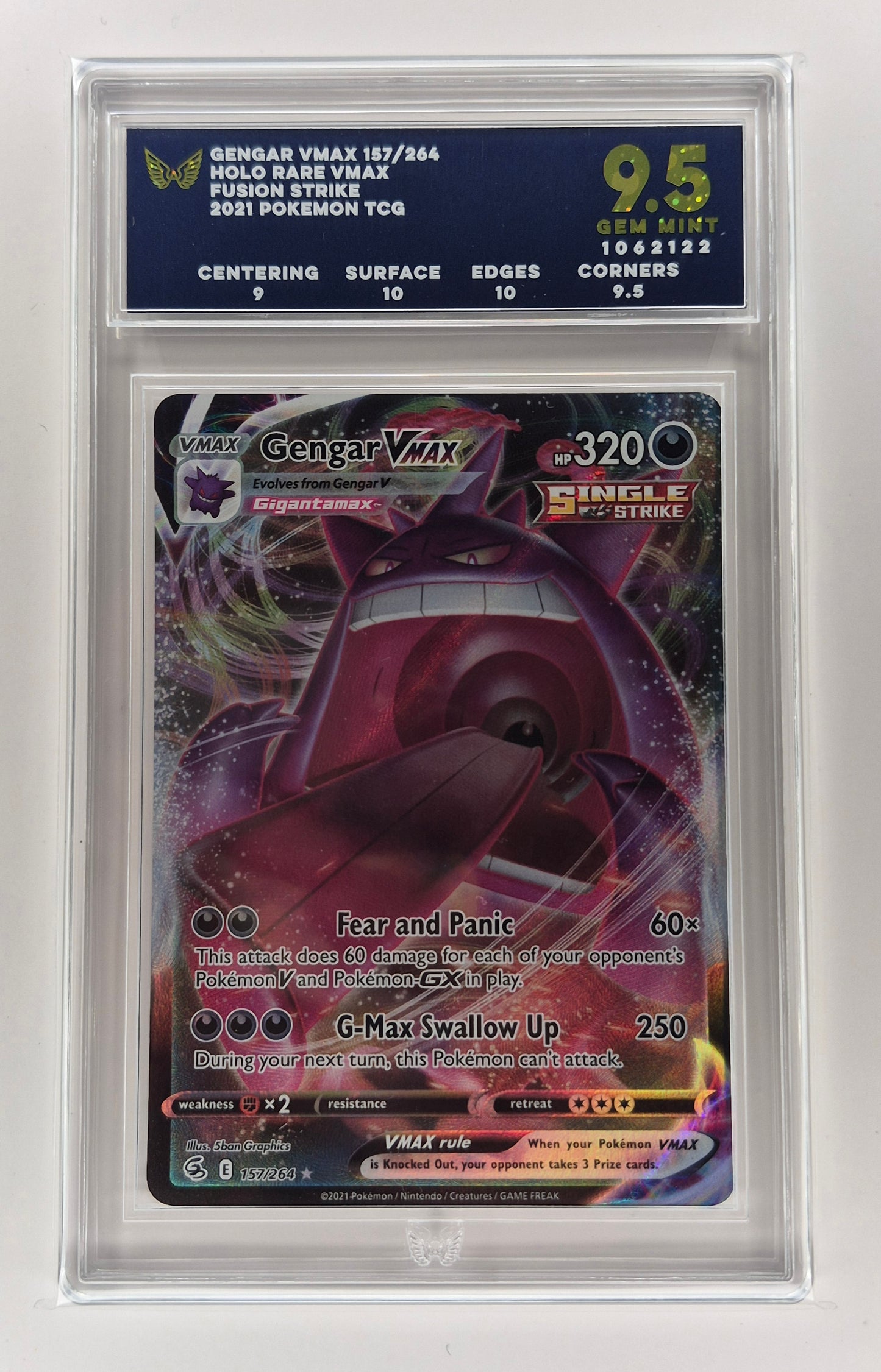 Gengar VMAX 157/264 - Full Art Holo - Fusion Strike 2021 - ARK 9.5 PSA