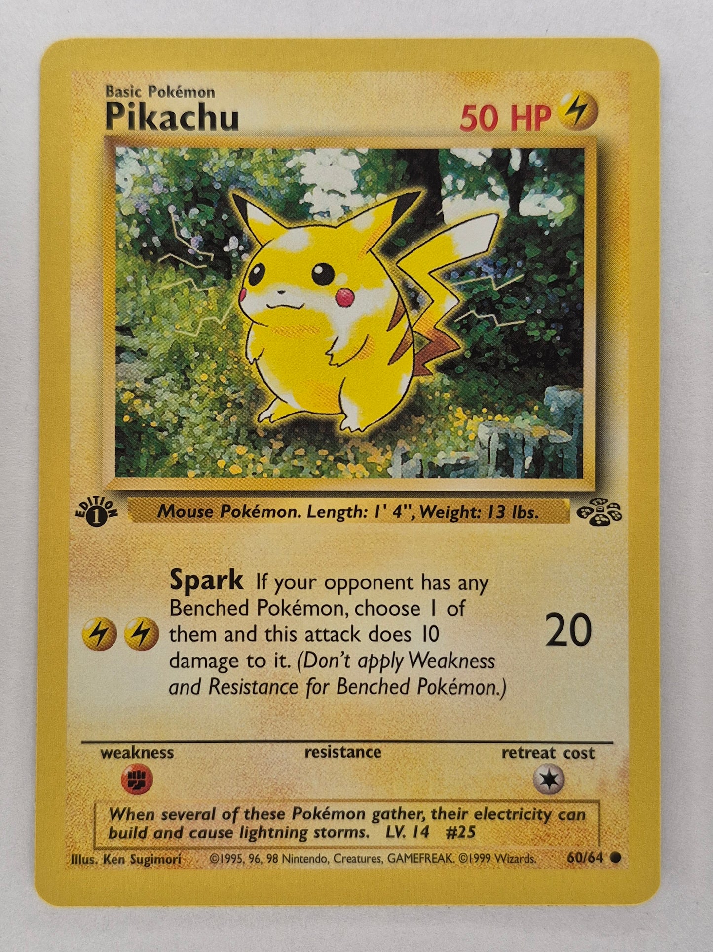 1999 Pokémon Fossil 1st Edition Pikachu Non Holo MP