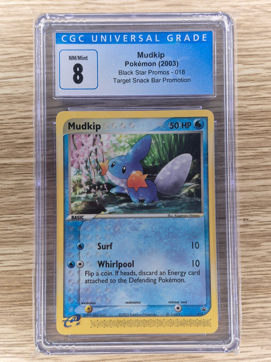 2003 Pokémon Target Snack Bar Promotion Mudkip 018 Black Star Promo CGC 8