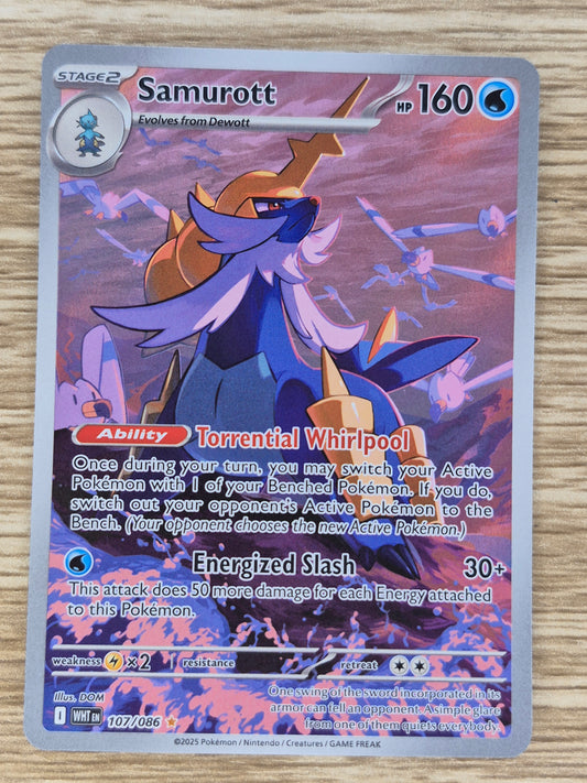 Samurott - 107/086 White Flare Illustration Rare Full Art Pokemon Card