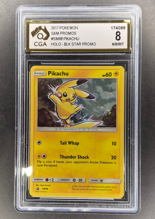 2017 Pokemon S&M Promo SM98 Pikachu Holo CGA 8