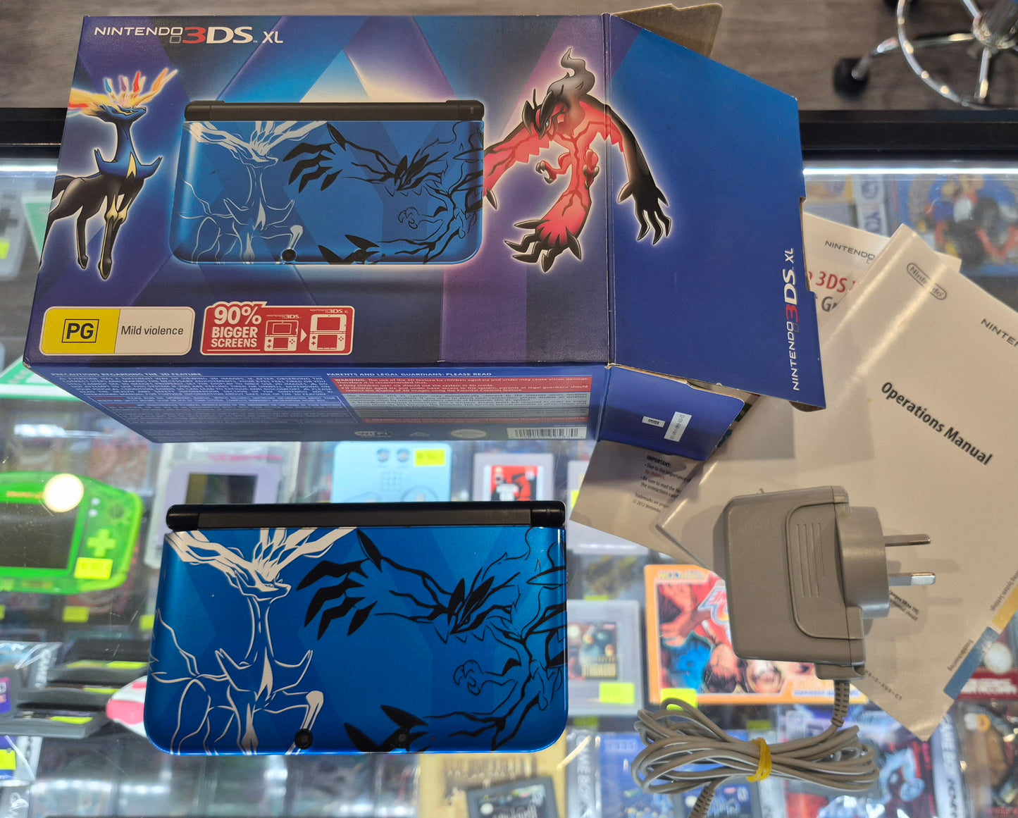 Nintendo 3DS XL- Pokemon LIMITED Xerneas & Yveltal BLUE Console in Box VGC