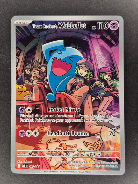 Team Rocket’s Wobbuffet SVP 203 Black Star Promo Pokemon TCG Card - NM