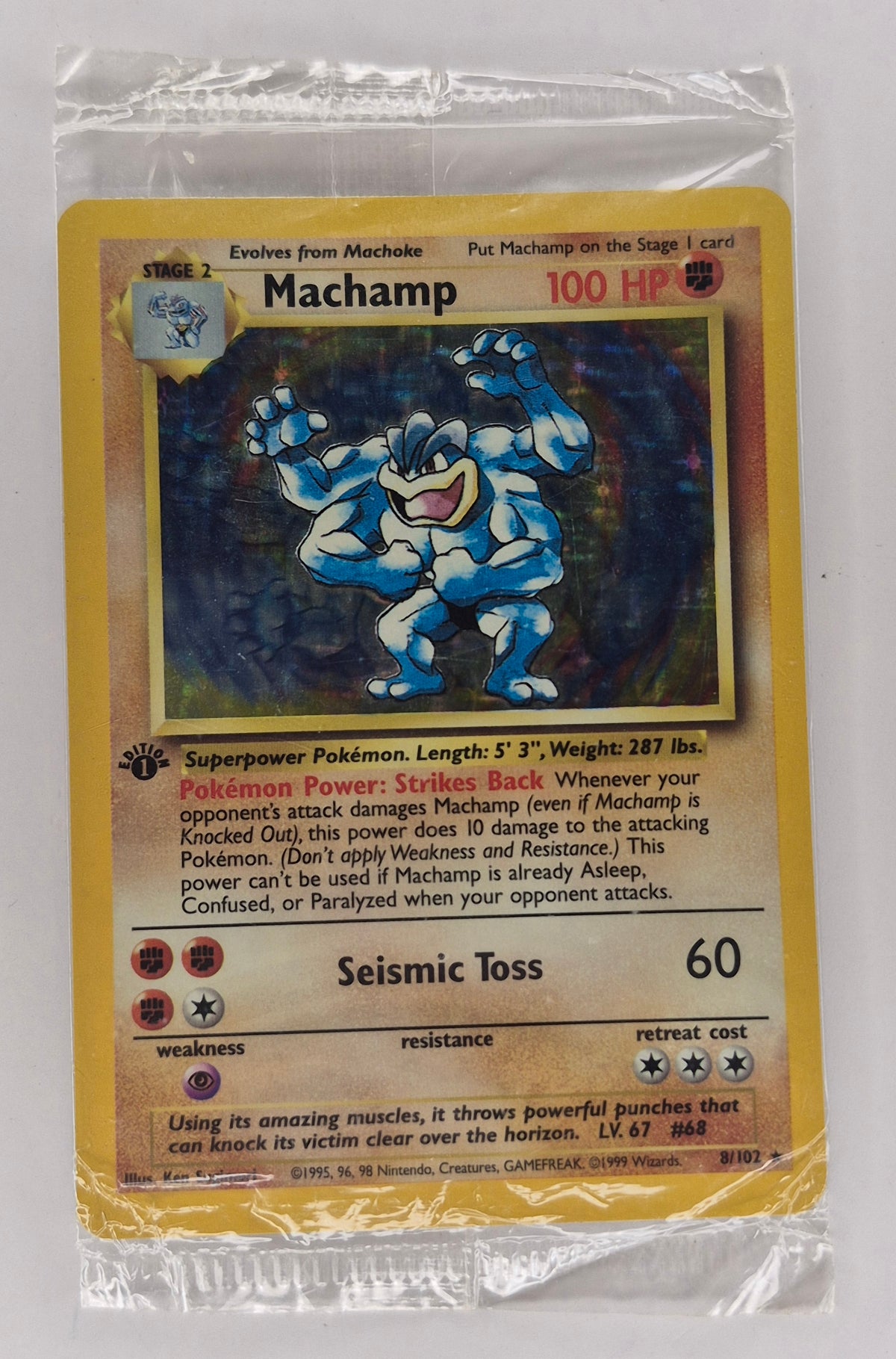 Machamp 1st Edition Base Set 8/102 Pokémon Card - SEALED NM-MT