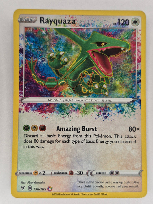 Pokémon Rayquaza 138/185 Swsh04: Vivid Voltage Amazing Rare Holo NM