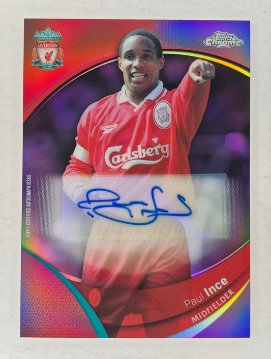Paul Ince 2023-24 Topps Chrome Liverpool Purple Auto 13/15 SSP