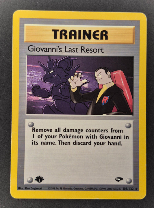 Pokemon  Giovanni's Last Resort Gym Challenge 1st Edition 105/132 Rare (LP)