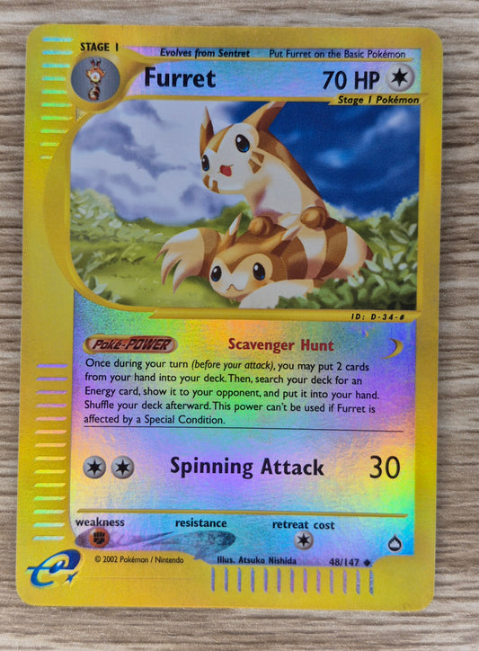 Furret 48/147 Pokémon Aquapolis 2003 Reverse Holo NM