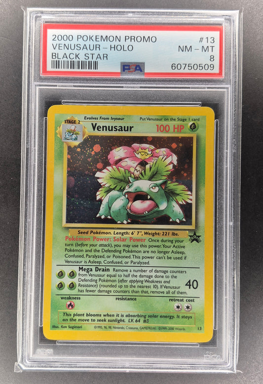 2000 POKEMON PROMO BLACK STAR #13 VENUSAUR-HOLO PSA 8