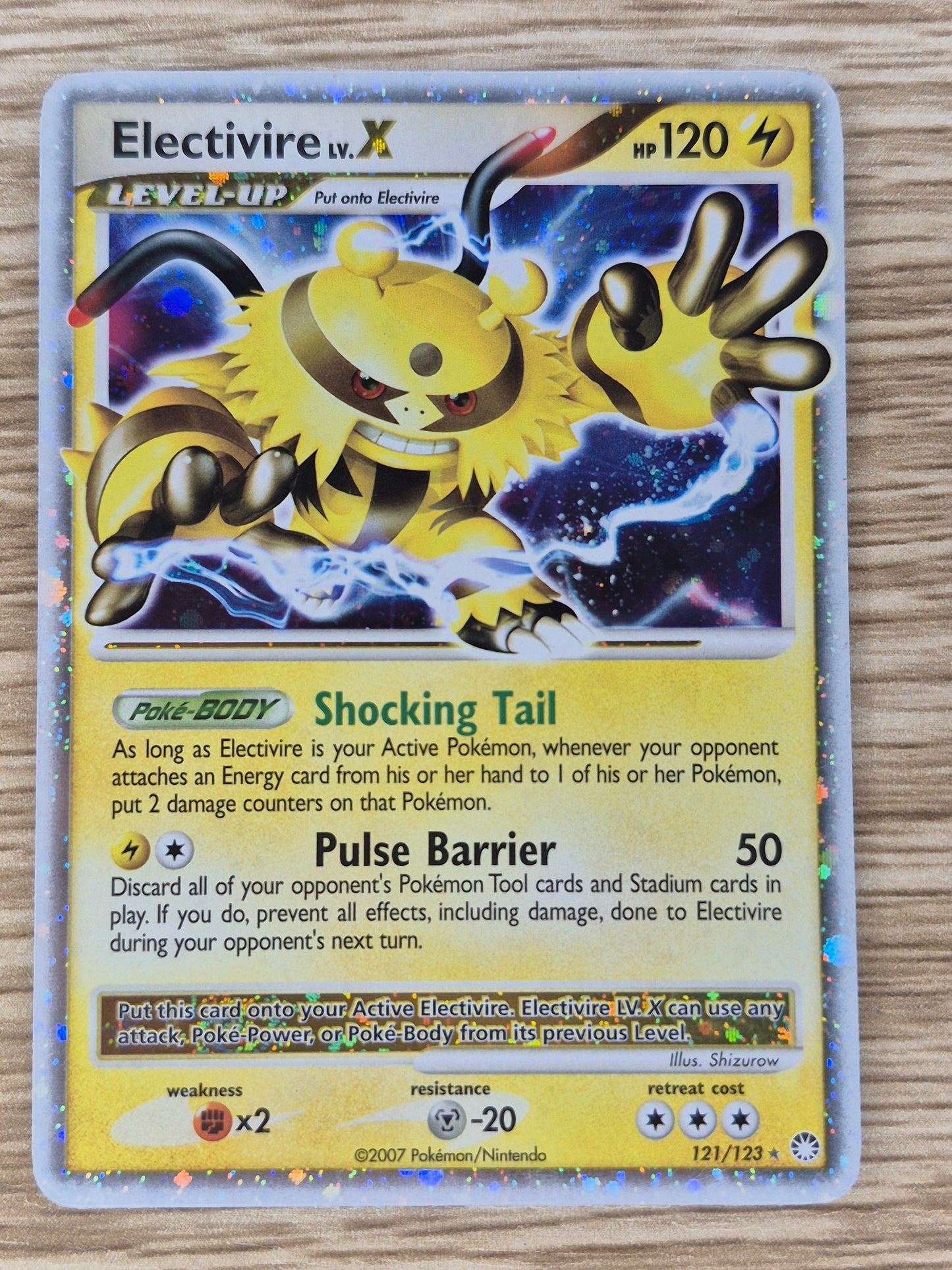 Electivive LV.X HOLO 121/123 Mysterious Treasures Diamond $ Pearl Pokemon 2007 LP