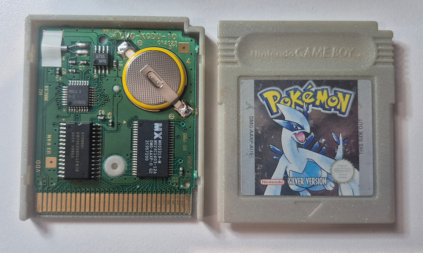 1999 Nintendo Gameboy Pokemon Silver Version AUS Cart NEW Save Battery