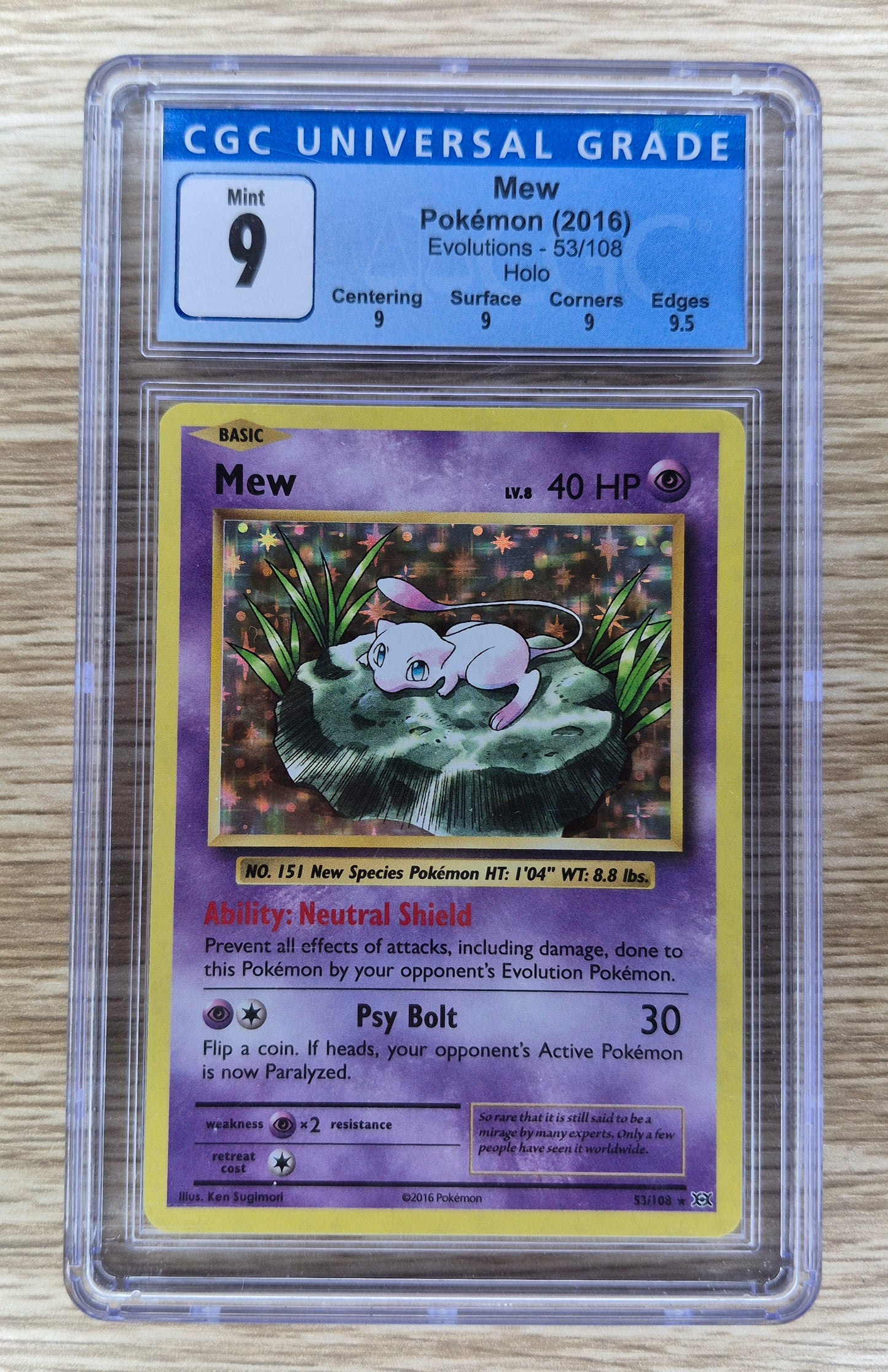 2016 Pokémon Evolutions 53/108 Mew Holo CGC 9