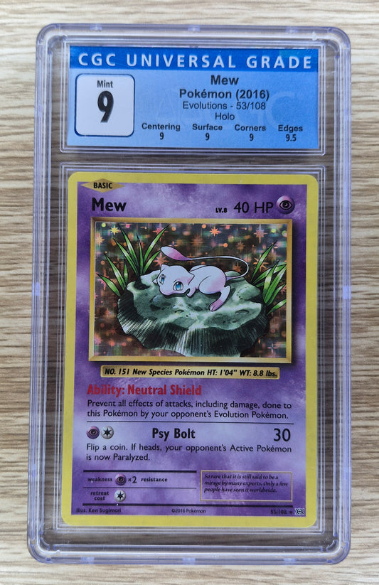 2016 Pokémon Evolutions 53/108 Mew Holo CGC 9